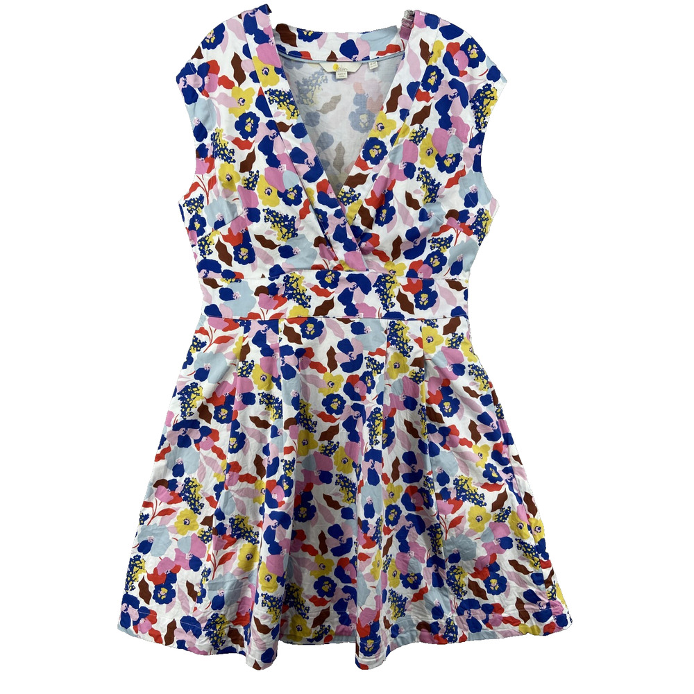 Boden Floral Fit-and-Flare Mini? Dress in White, Blue, Pink, Yellow